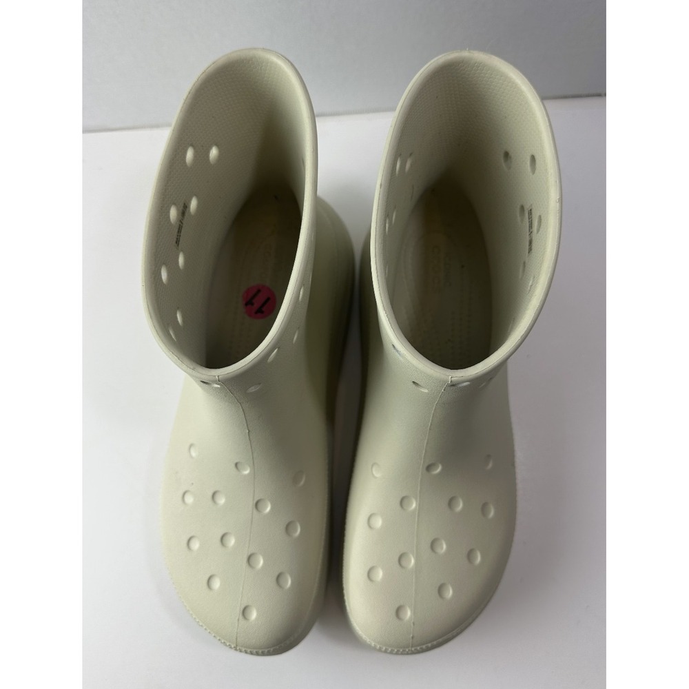 CROCS Classic Crush Rain Boots BONE Cream Mens Size 11 Waterproof Platform Shoes - Picture 4 of 13